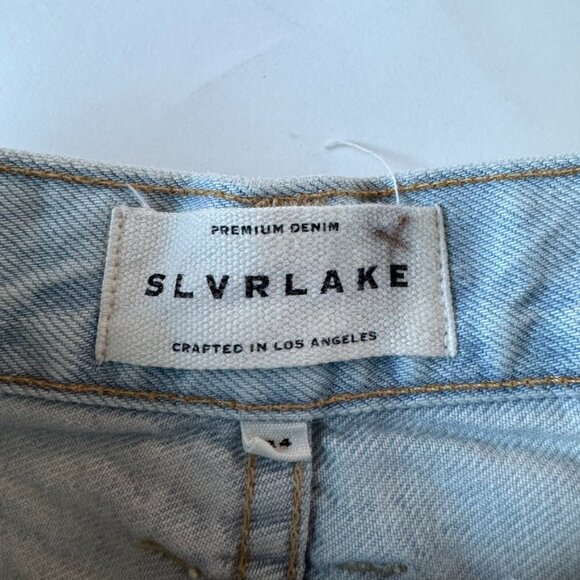 Slvrlake Womens 24 Dakota Light Wash Denim Jeans Blue Straight Leg High Rise - Picture 4 of 8